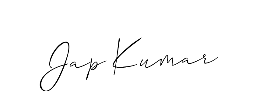 Use a signature maker to create a handwritten signature online. With this signature software, you can design (Allison_Script) your own signature for name Jap Kumar. Jap Kumar signature style 2 images and pictures png