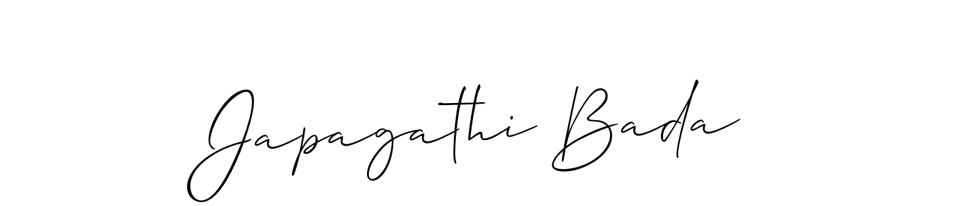 How to make Japagathi Bada signature? Allison_Script is a professional autograph style. Create handwritten signature for Japagathi Bada name. Japagathi Bada signature style 2 images and pictures png