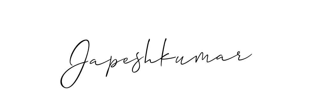 Make a beautiful signature design for name Japeshkumar. With this signature (Allison_Script) style, you can create a handwritten signature for free. Japeshkumar signature style 2 images and pictures png