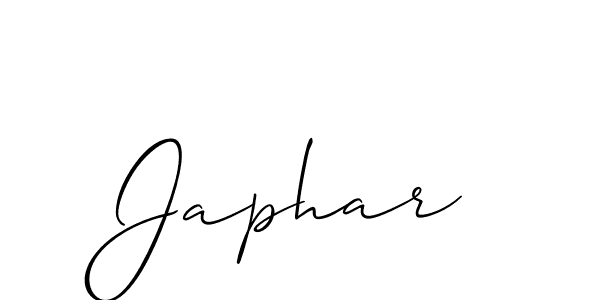 Use a signature maker to create a handwritten signature online. With this signature software, you can design (Allison_Script) your own signature for name Japhar. Japhar signature style 2 images and pictures png