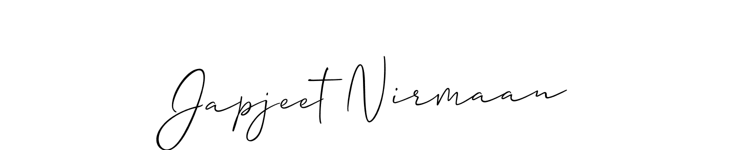 It looks lik you need a new signature style for name Japjeet Nirmaan. Design unique handwritten (Allison_Script) signature with our free signature maker in just a few clicks. Japjeet Nirmaan signature style 2 images and pictures png