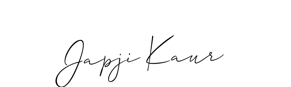 You should practise on your own different ways (Allison_Script) to write your name (Japji Kaur) in signature. don't let someone else do it for you. Japji Kaur signature style 2 images and pictures png