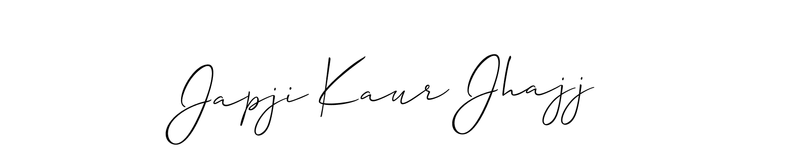 Also we have Japji Kaur Jhajj name is the best signature style. Create professional handwritten signature collection using Allison_Script autograph style. Japji Kaur Jhajj signature style 2 images and pictures png