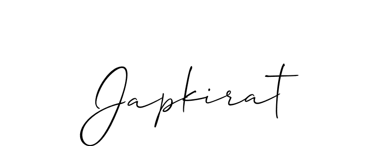 It looks lik you need a new signature style for name Japkirat. Design unique handwritten (Allison_Script) signature with our free signature maker in just a few clicks. Japkirat signature style 2 images and pictures png