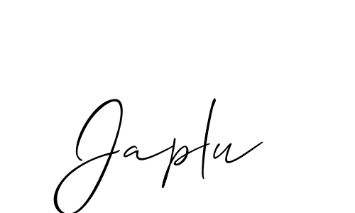 How to Draw Japlu signature style? Allison_Script is a latest design signature styles for name Japlu. Japlu signature style 2 images and pictures png