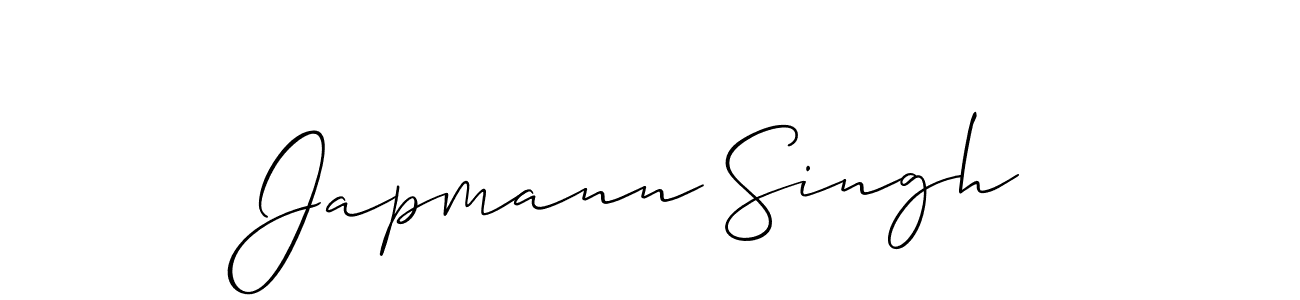 How to make Japmann Singh signature? Allison_Script is a professional autograph style. Create handwritten signature for Japmann Singh name. Japmann Singh signature style 2 images and pictures png