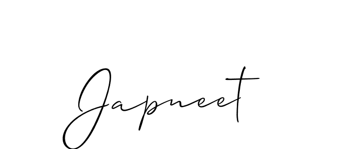 How to make Japneet name signature. Use Allison_Script style for creating short signs online. This is the latest handwritten sign. Japneet signature style 2 images and pictures png