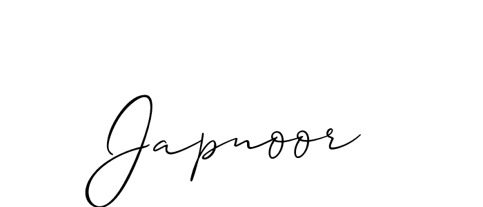 Create a beautiful signature design for name Japnoor. With this signature (Allison_Script) fonts, you can make a handwritten signature for free. Japnoor signature style 2 images and pictures png