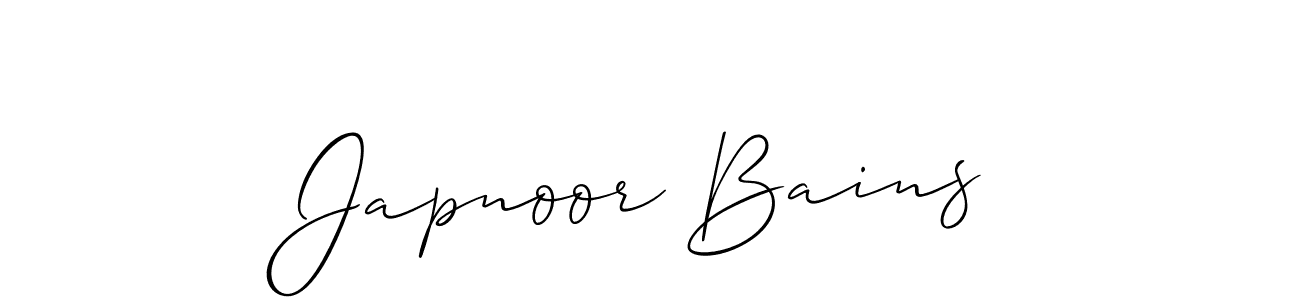 Japnoor Bains stylish signature style. Best Handwritten Sign (Allison_Script) for my name. Handwritten Signature Collection Ideas for my name Japnoor Bains. Japnoor Bains signature style 2 images and pictures png