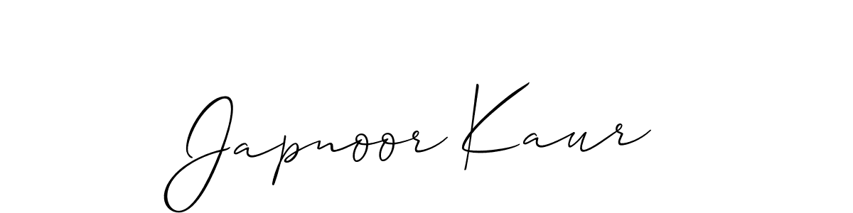 Make a beautiful signature design for name Japnoor Kaur. With this signature (Allison_Script) style, you can create a handwritten signature for free. Japnoor Kaur signature style 2 images and pictures png