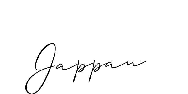 Use a signature maker to create a handwritten signature online. With this signature software, you can design (Allison_Script) your own signature for name Jappan. Jappan signature style 2 images and pictures png