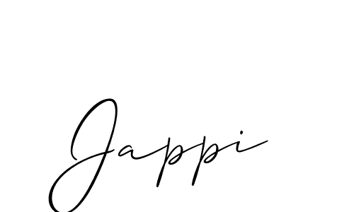 Design your own signature with our free online signature maker. With this signature software, you can create a handwritten (Allison_Script) signature for name Jappi. Jappi signature style 2 images and pictures png