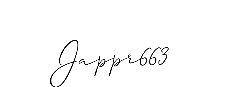 Use a signature maker to create a handwritten signature online. With this signature software, you can design (Allison_Script) your own signature for name Jappr663. Jappr663 signature style 2 images and pictures png