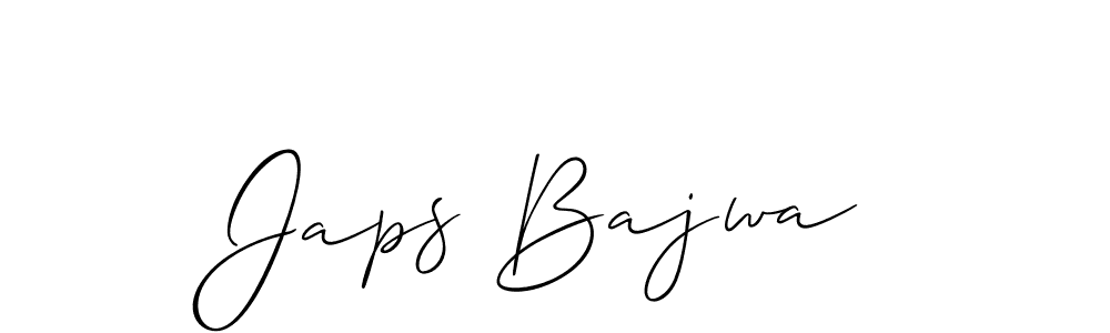 Make a beautiful signature design for name Japs Bajwa. With this signature (Allison_Script) style, you can create a handwritten signature for free. Japs Bajwa signature style 2 images and pictures png