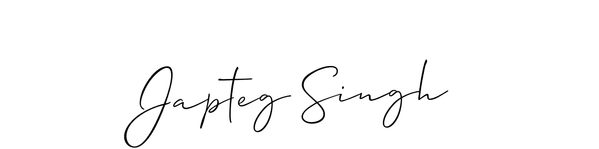 Design your own signature with our free online signature maker. With this signature software, you can create a handwritten (Allison_Script) signature for name Japteg Singh. Japteg Singh signature style 2 images and pictures png