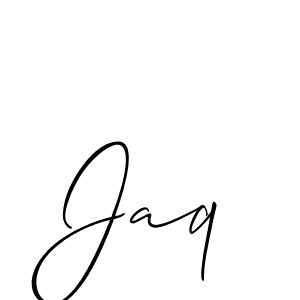 You should practise on your own different ways (Allison_Script) to write your name (Jaq) in signature. don't let someone else do it for you. Jaq signature style 2 images and pictures png