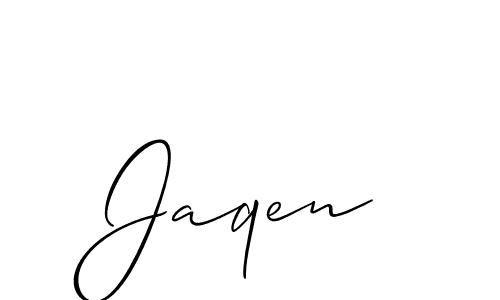 Also we have Jaqen name is the best signature style. Create professional handwritten signature collection using Allison_Script autograph style. Jaqen signature style 2 images and pictures png