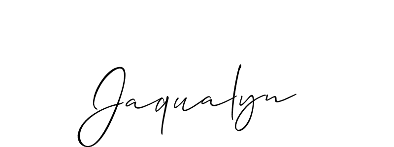 Similarly Allison_Script is the best handwritten signature design. Signature creator online .You can use it as an online autograph creator for name Jaqualyn. Jaqualyn signature style 2 images and pictures png