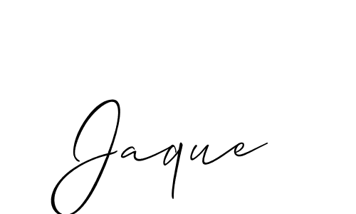 Design your own signature with our free online signature maker. With this signature software, you can create a handwritten (Allison_Script) signature for name Jaque. Jaque signature style 2 images and pictures png