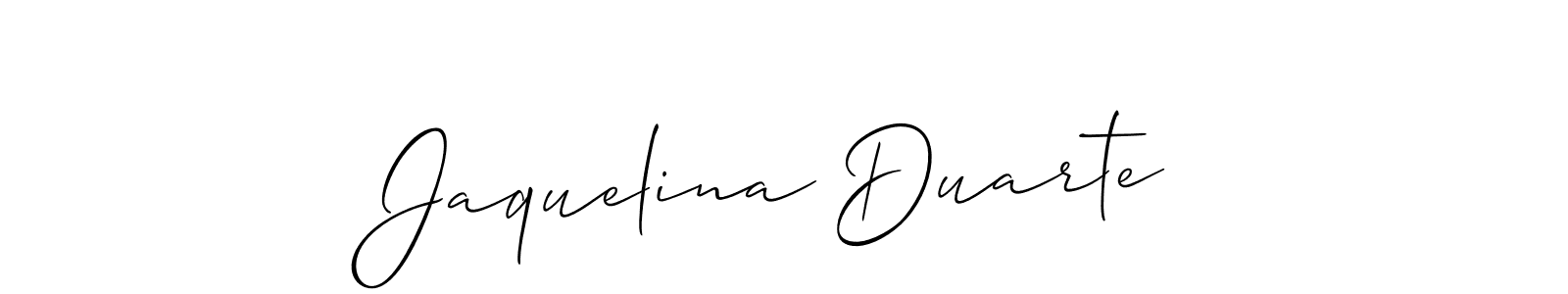 You should practise on your own different ways (Allison_Script) to write your name (Jaquelina Duarte) in signature. don't let someone else do it for you. Jaquelina Duarte signature style 2 images and pictures png