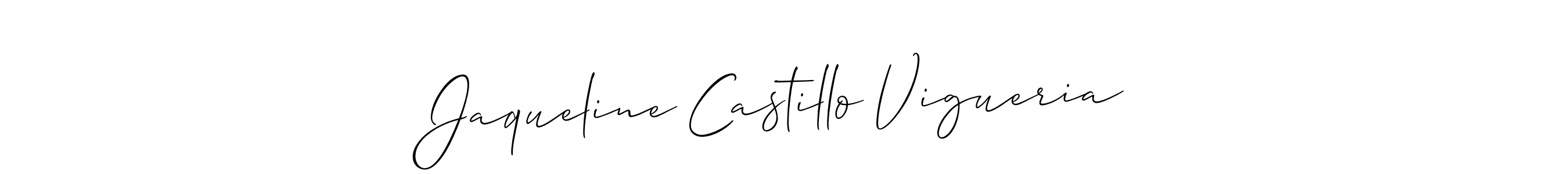 if you are searching for the best signature style for your name Jaqueline Castillo Vigueria. so please give up your signature search. here we have designed multiple signature styles  using Allison_Script. Jaqueline Castillo Vigueria signature style 2 images and pictures png