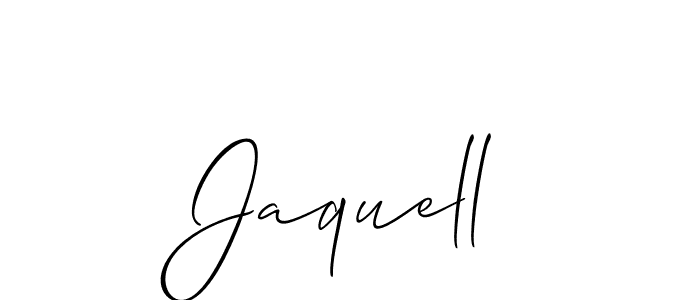 Design your own signature with our free online signature maker. With this signature software, you can create a handwritten (Allison_Script) signature for name Jaquell. Jaquell signature style 2 images and pictures png