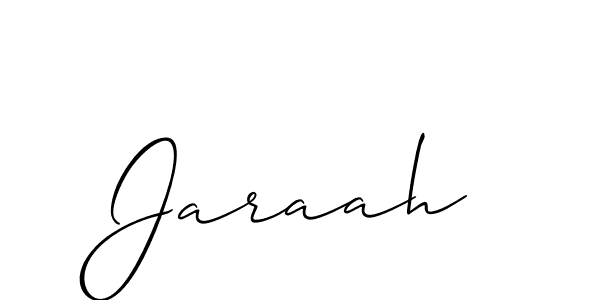 It looks lik you need a new signature style for name Jaraah. Design unique handwritten (Allison_Script) signature with our free signature maker in just a few clicks. Jaraah signature style 2 images and pictures png