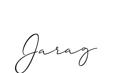 It looks lik you need a new signature style for name Jarag. Design unique handwritten (Allison_Script) signature with our free signature maker in just a few clicks. Jarag signature style 2 images and pictures png