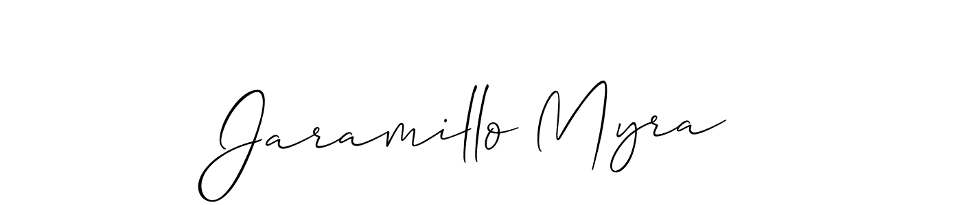 How to Draw Jaramillo Myra signature style? Allison_Script is a latest design signature styles for name Jaramillo Myra. Jaramillo Myra signature style 2 images and pictures png