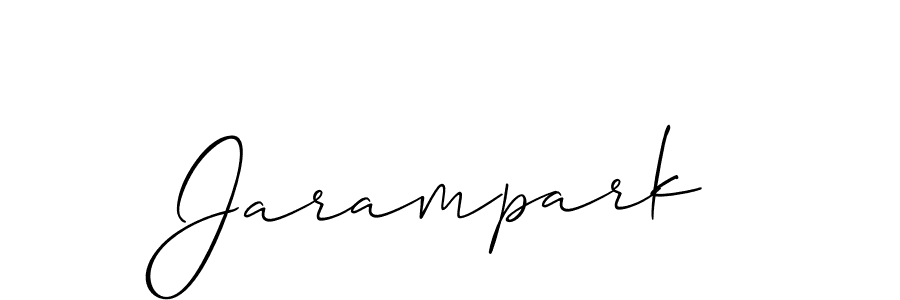 It looks lik you need a new signature style for name Jarampark. Design unique handwritten (Allison_Script) signature with our free signature maker in just a few clicks. Jarampark signature style 2 images and pictures png