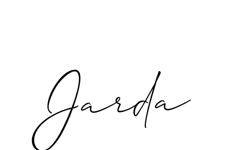 Create a beautiful signature design for name Jarda. With this signature (Allison_Script) fonts, you can make a handwritten signature for free. Jarda signature style 2 images and pictures png