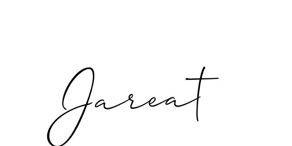 Make a beautiful signature design for name Jareat. With this signature (Allison_Script) style, you can create a handwritten signature for free. Jareat signature style 2 images and pictures png