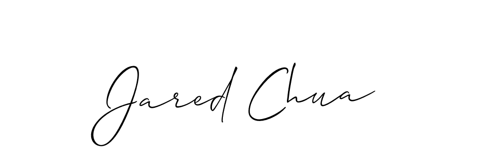 if you are searching for the best signature style for your name Jared Chua. so please give up your signature search. here we have designed multiple signature styles  using Allison_Script. Jared Chua signature style 2 images and pictures png