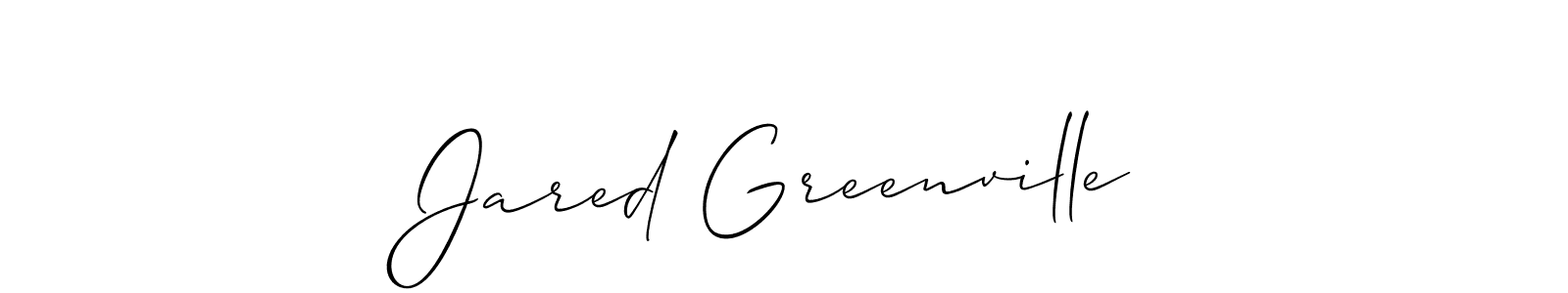 How to make Jared Greenville name signature. Use Allison_Script style for creating short signs online. This is the latest handwritten sign. Jared Greenville signature style 2 images and pictures png