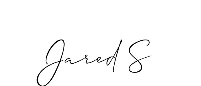 It looks lik you need a new signature style for name Jared S. Design unique handwritten (Allison_Script) signature with our free signature maker in just a few clicks. Jared S signature style 2 images and pictures png