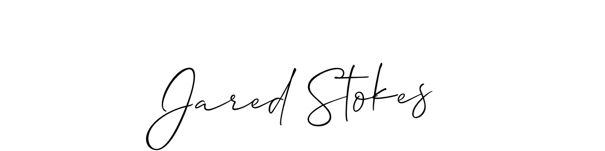 You should practise on your own different ways (Allison_Script) to write your name (Jared Stokes) in signature. don't let someone else do it for you. Jared Stokes signature style 2 images and pictures png