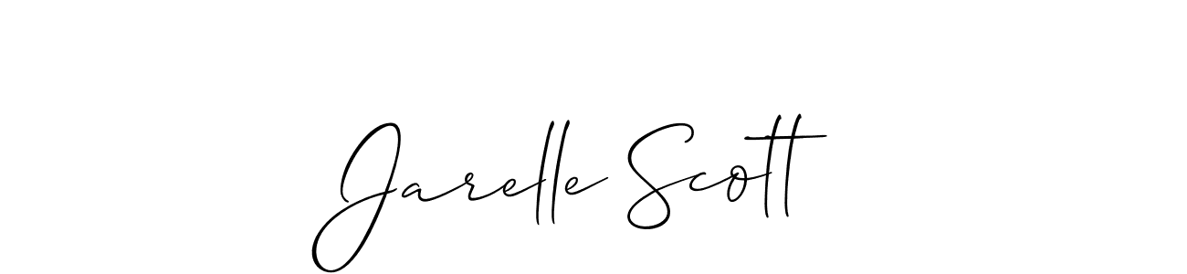 How to make Jarelle Scott name signature. Use Allison_Script style for creating short signs online. This is the latest handwritten sign. Jarelle Scott signature style 2 images and pictures png