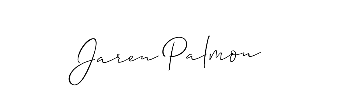 Make a beautiful signature design for name Jaren Palmon. With this signature (Allison_Script) style, you can create a handwritten signature for free. Jaren Palmon signature style 2 images and pictures png