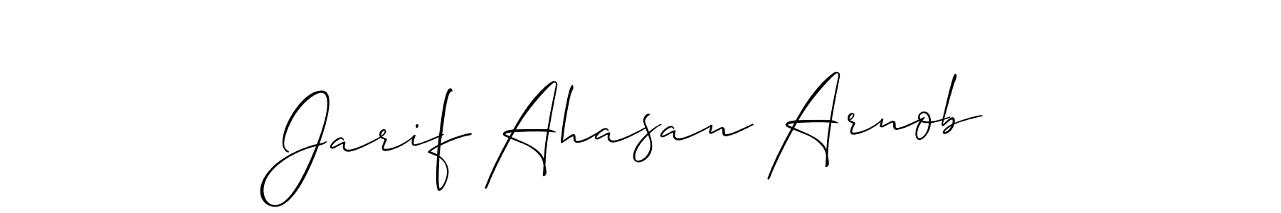 Similarly Allison_Script is the best handwritten signature design. Signature creator online .You can use it as an online autograph creator for name Jarif Ahasan Arnob. Jarif Ahasan Arnob signature style 2 images and pictures png