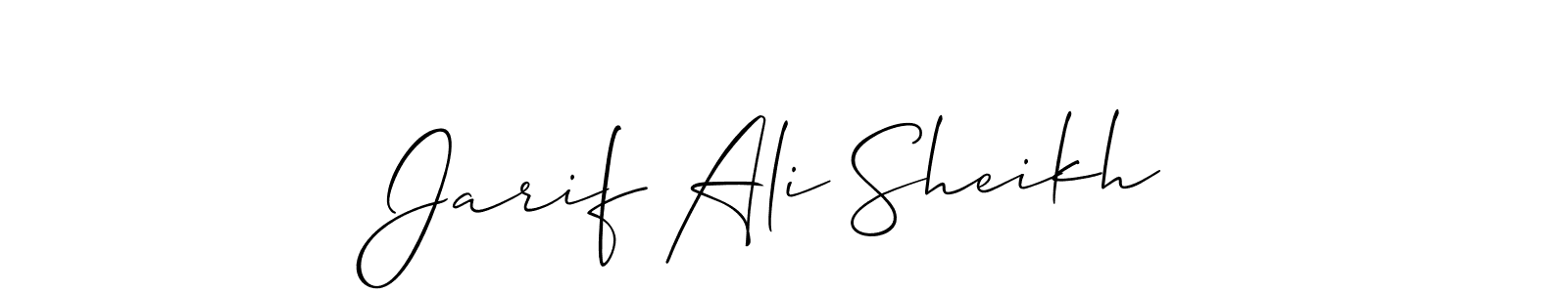 Allison_Script is a professional signature style that is perfect for those who want to add a touch of class to their signature. It is also a great choice for those who want to make their signature more unique. Get Jarif Ali Sheikh name to fancy signature for free. Jarif Ali Sheikh signature style 2 images and pictures png