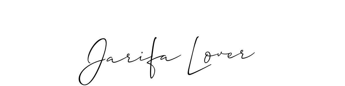 Also You can easily find your signature by using the search form. We will create Jarifa Lover name handwritten signature images for you free of cost using Allison_Script sign style. Jarifa Lover signature style 2 images and pictures png