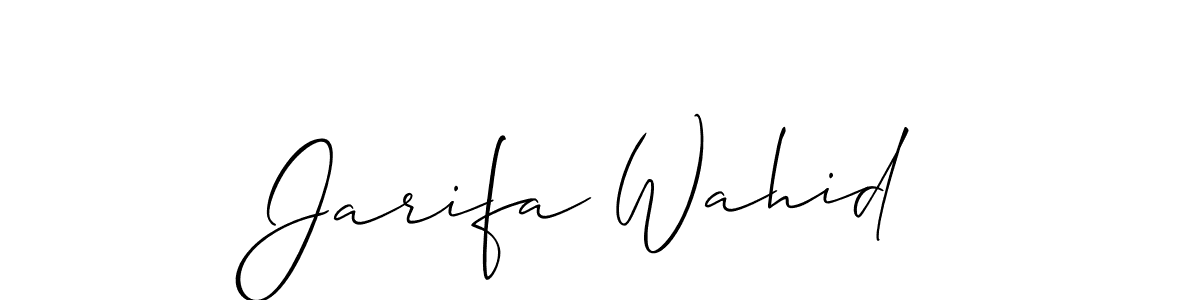 Jarifa Wahid stylish signature style. Best Handwritten Sign (Allison_Script) for my name. Handwritten Signature Collection Ideas for my name Jarifa Wahid. Jarifa Wahid signature style 2 images and pictures png