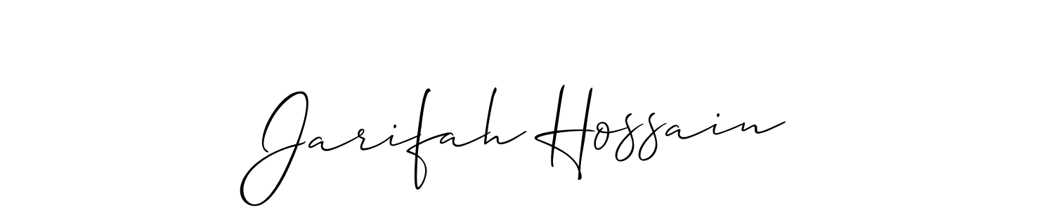 Similarly Allison_Script is the best handwritten signature design. Signature creator online .You can use it as an online autograph creator for name Jarifah Hossain. Jarifah Hossain signature style 2 images and pictures png