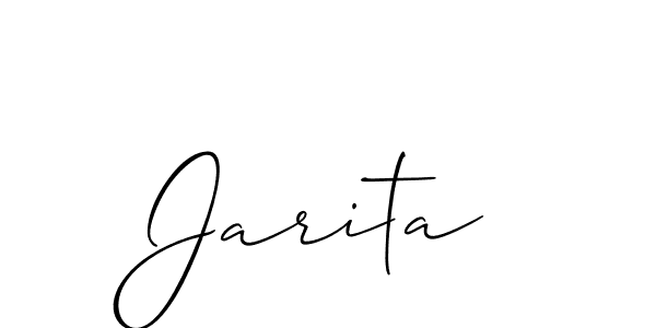 Design your own signature with our free online signature maker. With this signature software, you can create a handwritten (Allison_Script) signature for name Jarita. Jarita signature style 2 images and pictures png