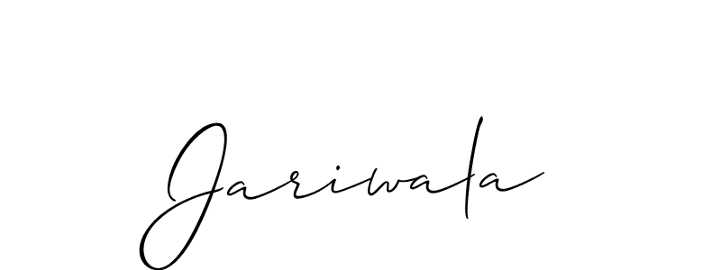 Design your own signature with our free online signature maker. With this signature software, you can create a handwritten (Allison_Script) signature for name Jariwala. Jariwala signature style 2 images and pictures png