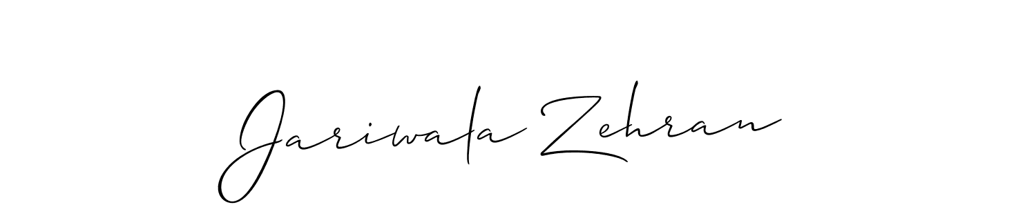 if you are searching for the best signature style for your name Jariwala Zehran. so please give up your signature search. here we have designed multiple signature styles  using Allison_Script. Jariwala Zehran signature style 2 images and pictures png