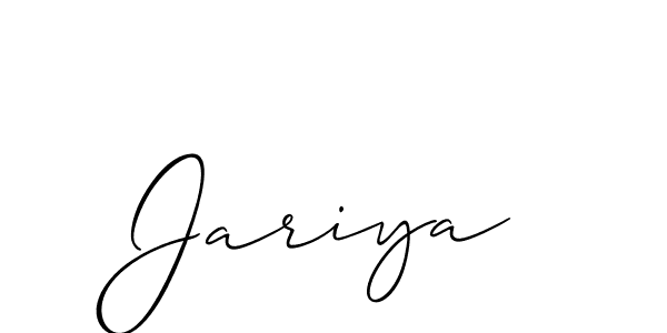 Design your own signature with our free online signature maker. With this signature software, you can create a handwritten (Allison_Script) signature for name Jariya. Jariya signature style 2 images and pictures png