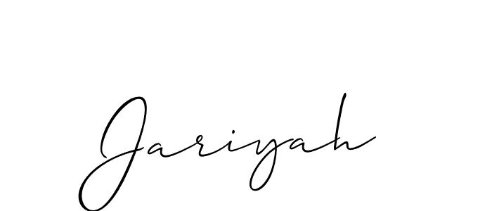 How to make Jariyah signature? Allison_Script is a professional autograph style. Create handwritten signature for Jariyah name. Jariyah signature style 2 images and pictures png