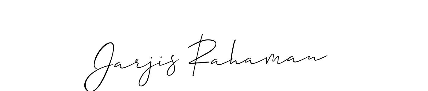 Jarjis Rahaman stylish signature style. Best Handwritten Sign (Allison_Script) for my name. Handwritten Signature Collection Ideas for my name Jarjis Rahaman. Jarjis Rahaman signature style 2 images and pictures png