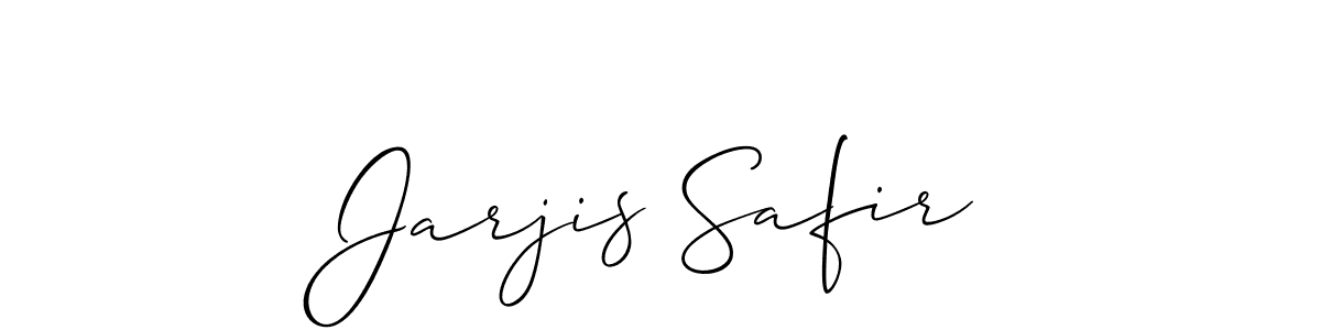 You should practise on your own different ways (Allison_Script) to write your name (Jarjis Safir) in signature. don't let someone else do it for you. Jarjis Safir signature style 2 images and pictures png